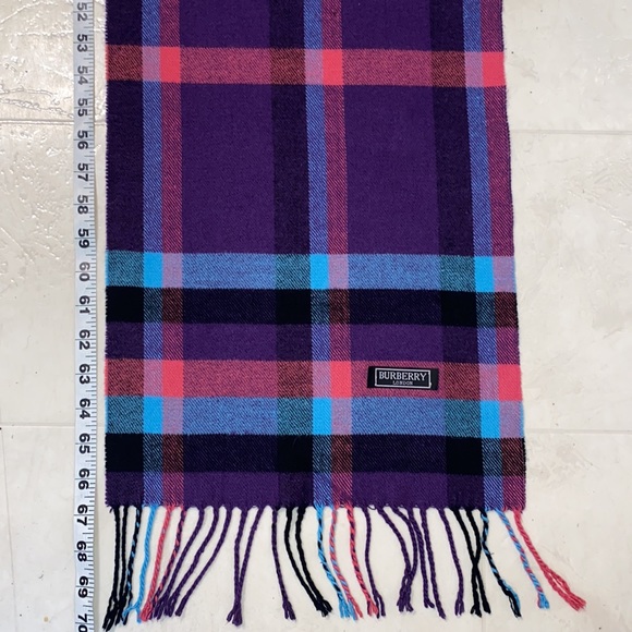 Burberry Purple Check Scarf! NEW Condition! Flawless! 70” x - Picture 4 of 5